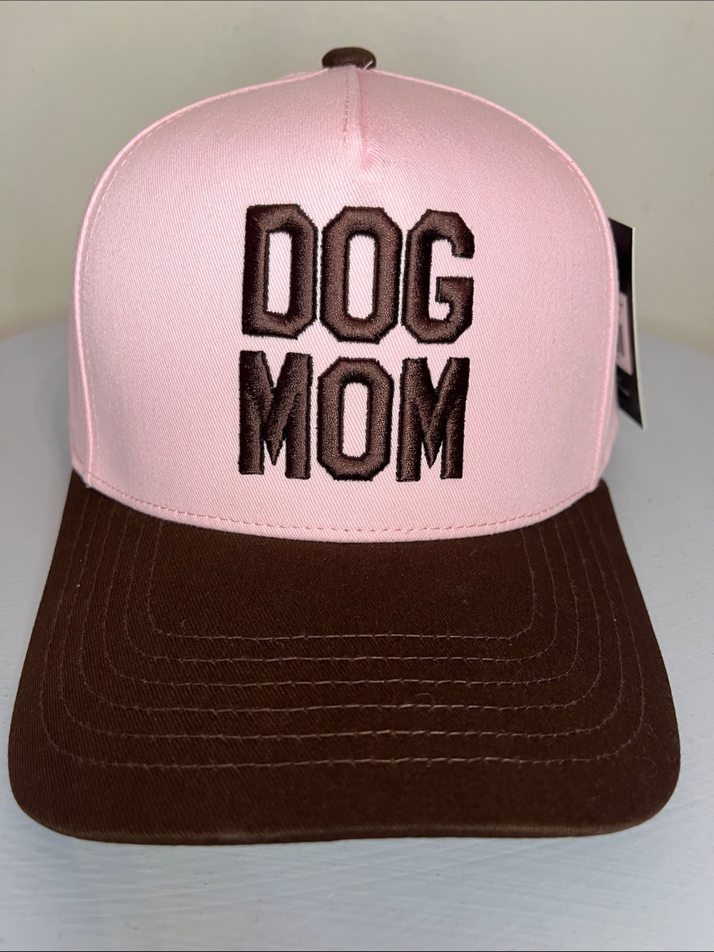 C.C Pink and Brown 'DOG MOM' Trucker Hat NEW